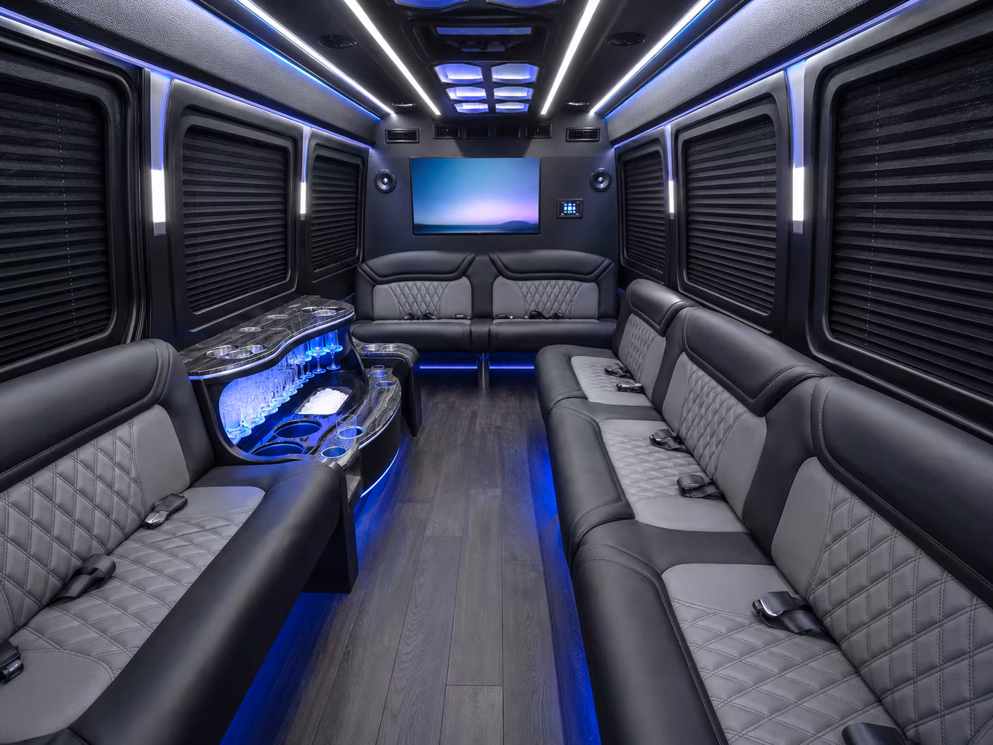 idaho falls 28 passenger party bus interior